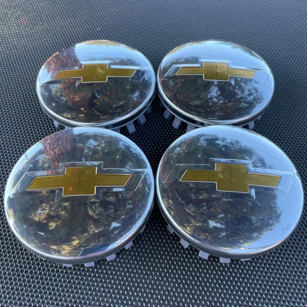 CHEVROLET SET OF 4X 83mm CHROME Wheel Center Caps SILVERADO, SUBURBAN, TAHOE